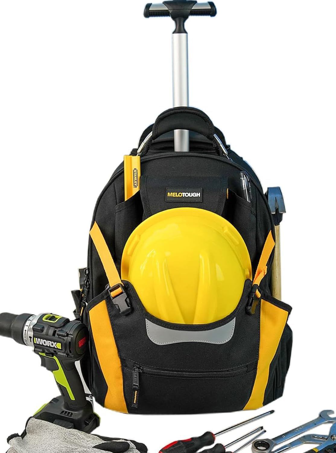 Heavy Duty Wheeled Tool Bag for Pros: Yellow Rolling Toolbox Organizer 1 hvac tools clearance sale volt meter bags