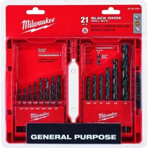 Milwaukee 21pc Thunderbolt Black Oxide Drill Bit Set for Metal & Wood