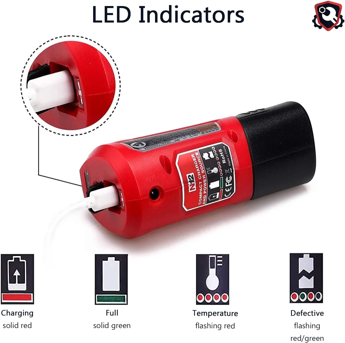 M12 Portable Power Adapter for Milwaukee Heated Jacket Battery Station 4 M12 Portable Power Adapter for Milwaukee Heated Jacket Battery Station - Image 4
