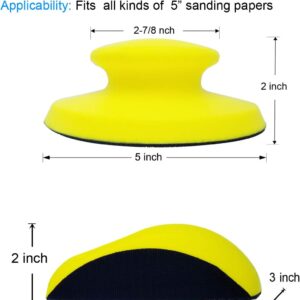 2-Pack 5″ Hand Sanding Blocks for Wood Furniture Restoration Hook & Loop