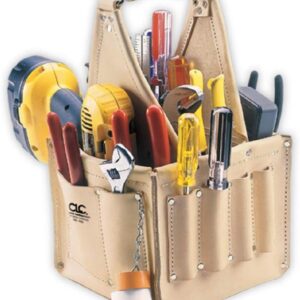 CLC Custom Leathercraft 526 Electrician's and Maintenance Tool Pouch, Heavy Duty, 17 Pocket , Tan