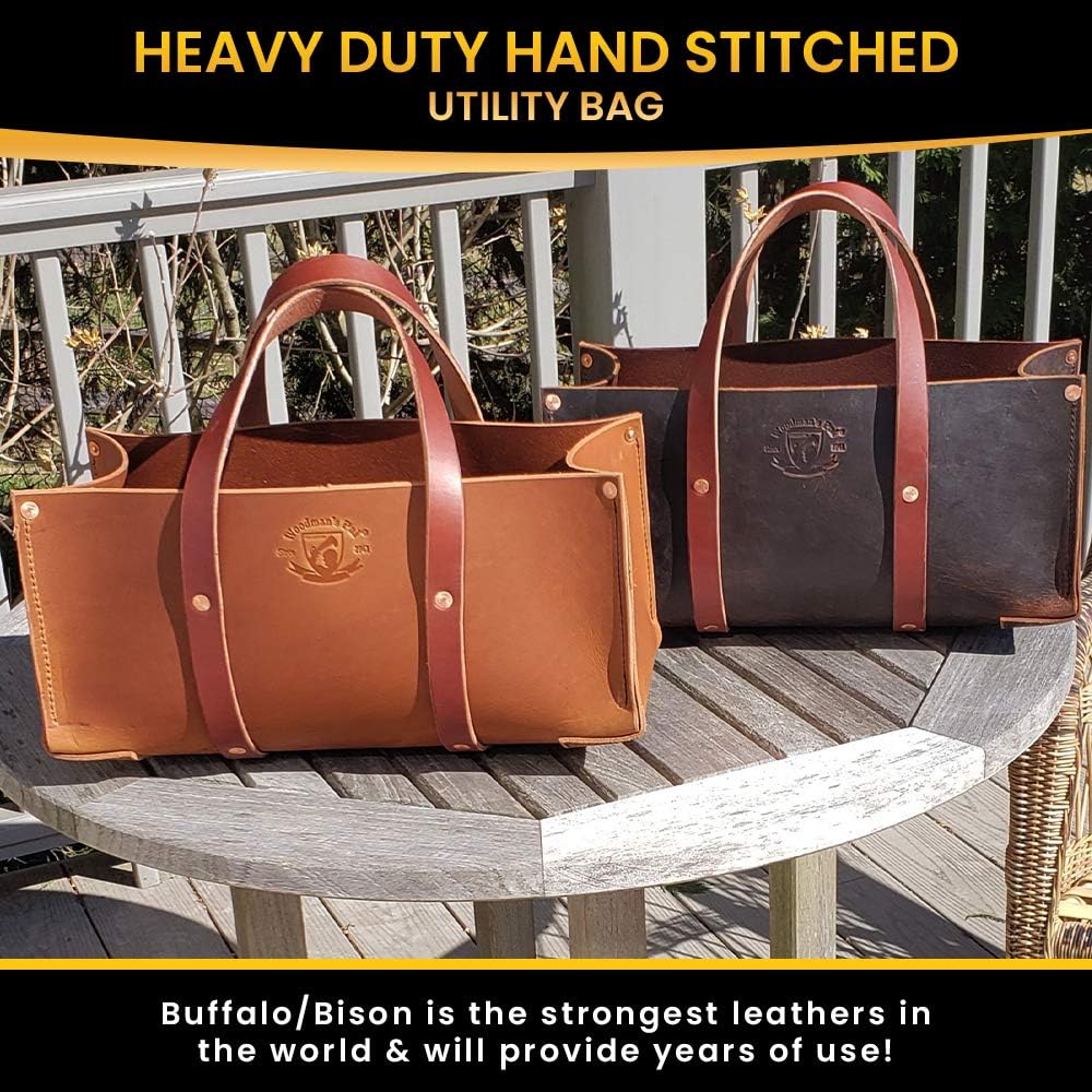 Woodman's Pal Premium Buffalo Leather Tool Bag - Rugged Outdoor Storage Organizer 3 Woodman's Pal Premium Buffalo Leather Tool Bag - Rugged Outdoor Storage Organizer - Image 3