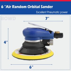 BOWD 6″ Pneumatic Random Orbital Sander for Auto Body Work with Sandpapers