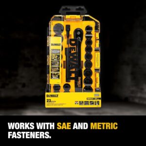 DEWALT 23pc Impact Socket Set 1/2 Drive Metric SAE with Case