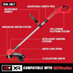 Milwaukee 18V 15″ Cordless Weed Wacker | Brushless Trimmer & Edger
