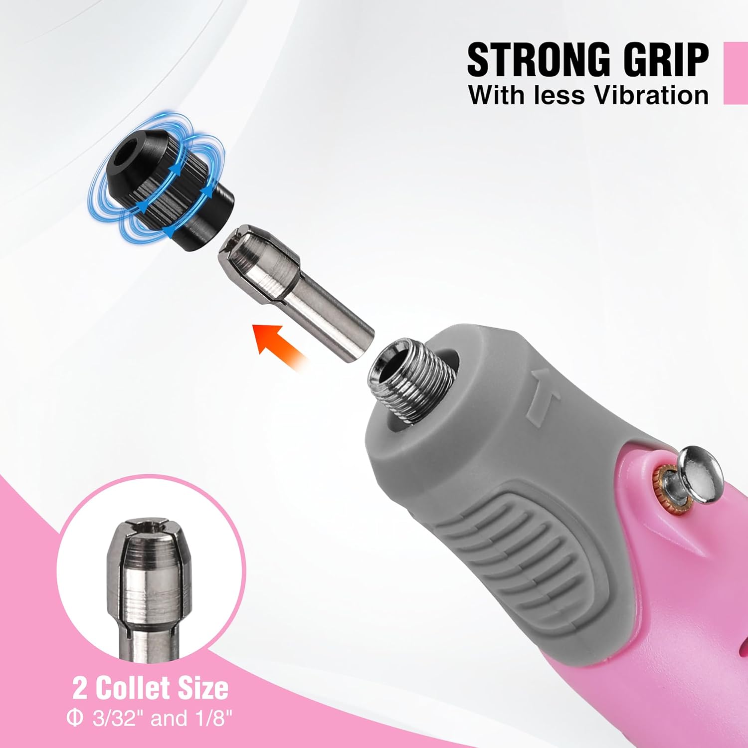 WORKPRO Cordless Rotary Tool Kit: Pink Ribbon 71pc USB Rechargeable Multi Tool 6 WORKPRO Cordless Rotary Tool Kit: Pink Ribbon 71pc USB Rechargeable Multi Tool - Image 6