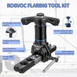 Professional HVAC Flaring Tool Kit: 1/4-3/4″ Pipe Cutter & Deburring 5-in-1 Set