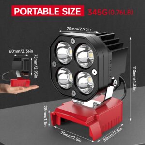 Milwaukee 18V 40W LED Work Lights: 6000LM Adjustable Outdoor Job Lighting Kit