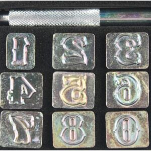Professional 10 Pieces Number Stamping Tool kit (3/4 inch,19 mm Tall) for leathercaft, Leather Stamping Tool.