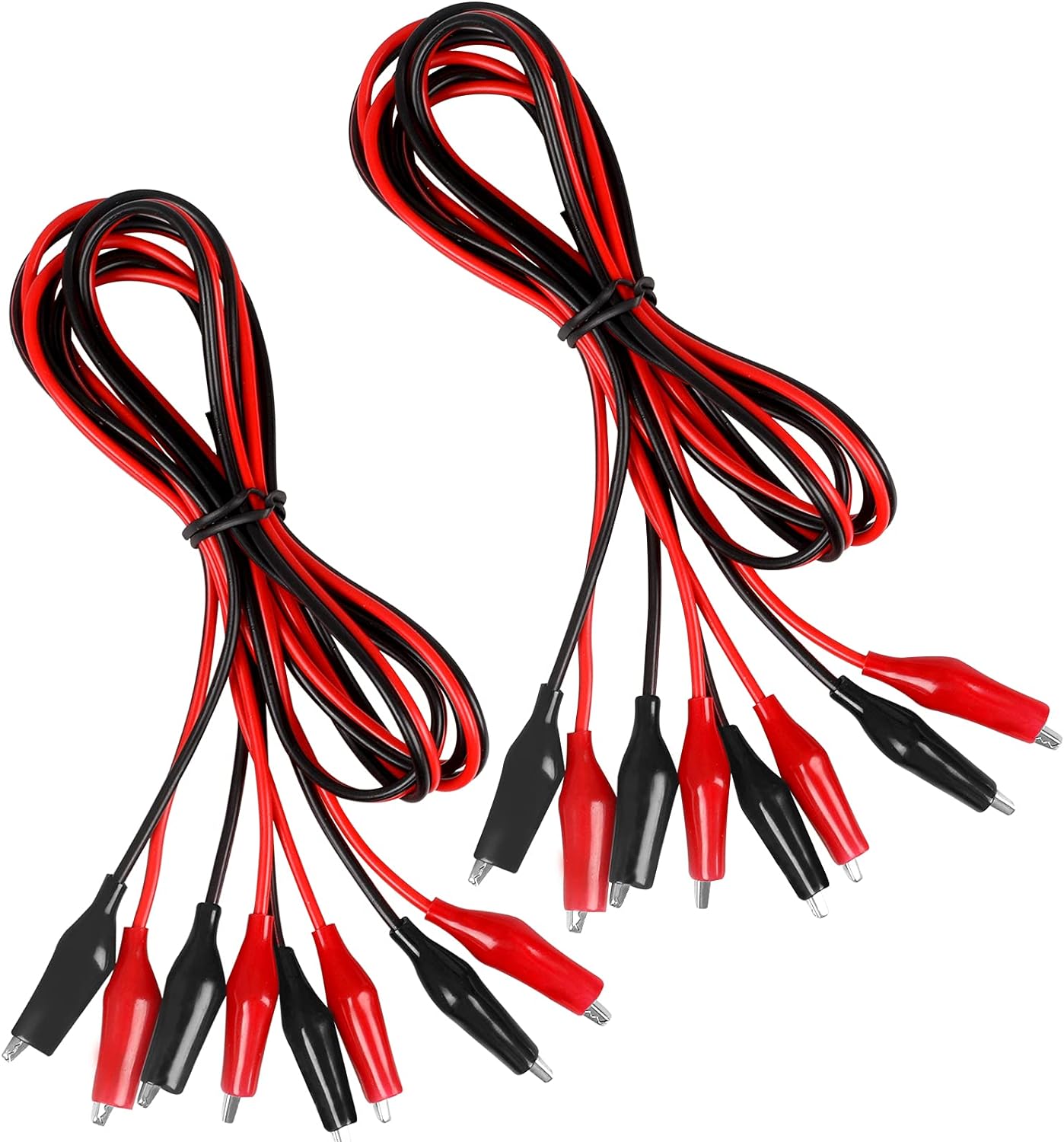 4 Pack Insulated Alligator Clip Test Leads - 1M Red Black Jumper Wires for Circuit 1 hvac tools jumper
