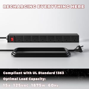 KAFAHOM Power Tool Organizer: 8-Drill Wall Mount Storage Rack with Charging Station