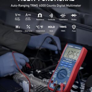 AstroAI TRMS 6000 Digital Multimeter: Auto-Ranging Voltage & Temperature Tester