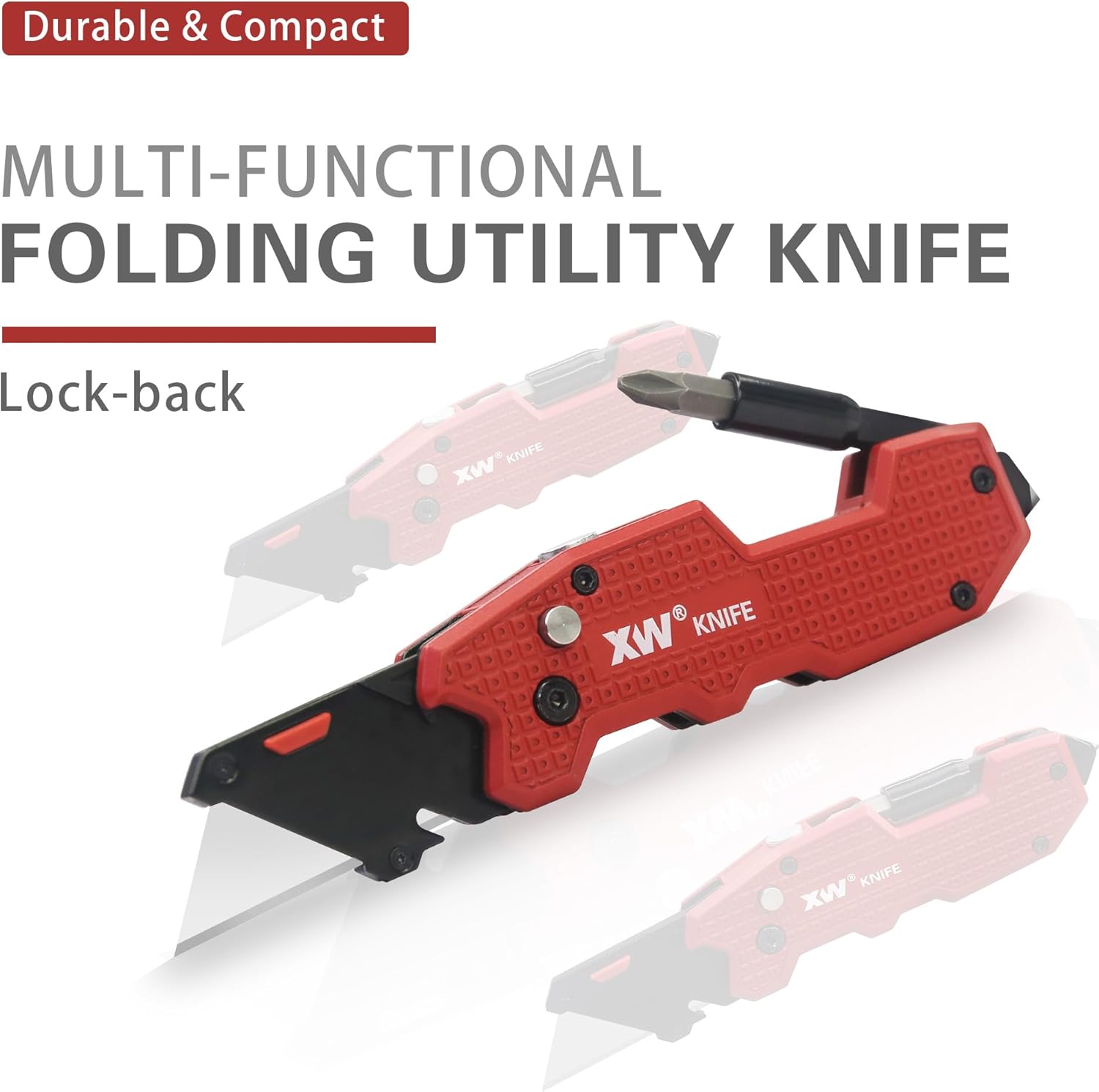 XW 5-in-1 Folding Utility Knife: Heavy Duty Multi-Tool Lock-Back Cutter 3 XW 5-in-1 Folding Utility Knife: Heavy Duty Multi-Tool Lock-Back Cutter - Image 3