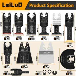 LEILUO 116PC Universal Oscillating Tool Blades Kit for DeWalt Makita Dremel