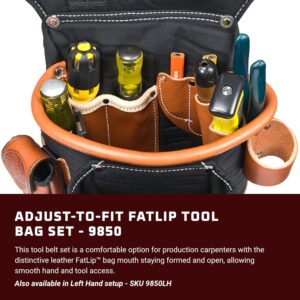 Pro Leather Tool Bag Set: 24 Pockets, USA-Made, Adjustable FatLip Design