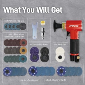 Air Angle Sander Kit 2 inch with 41 Discs for Surface Prep