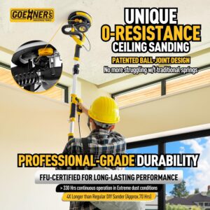 Powerful Electric Drywall Sander 900-1800RPM with Vacuum & LED Light