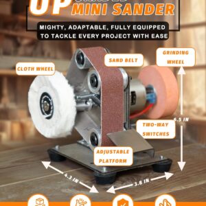 7-Speed Mini Electric Belt Sander for Knife Making, Woodworking & Metal DIY