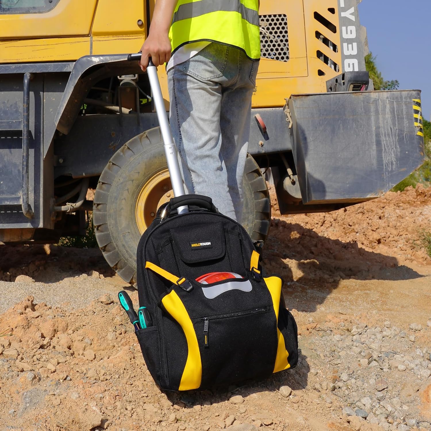 Heavy Duty Wheeled Tool Bag for Pros: Yellow Rolling Toolbox Organizer 6 Heavy Duty Wheeled Tool Bag for Pros: Yellow Rolling Toolbox Organizer - Image 6