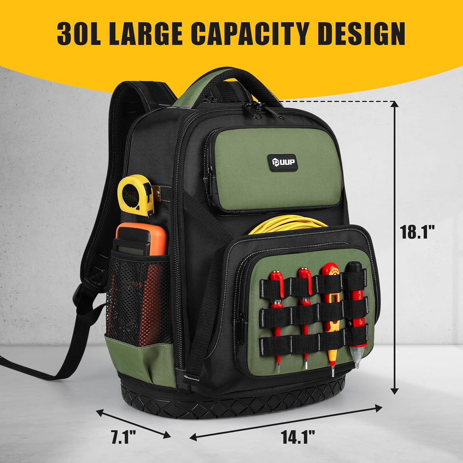 Heavy Duty Tool Backpack 30L Waterproof Electrician HVAC Construction Organizer 2 Heavy Duty Tool Backpack 30L Waterproof Electrician HVAC Construction Organizer - Image 2