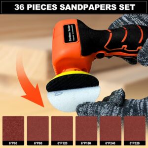 Powerful 16.8V Cordless Sander Kit: 3500RPM & 36 Sandpapers for Wood & Metal DIY