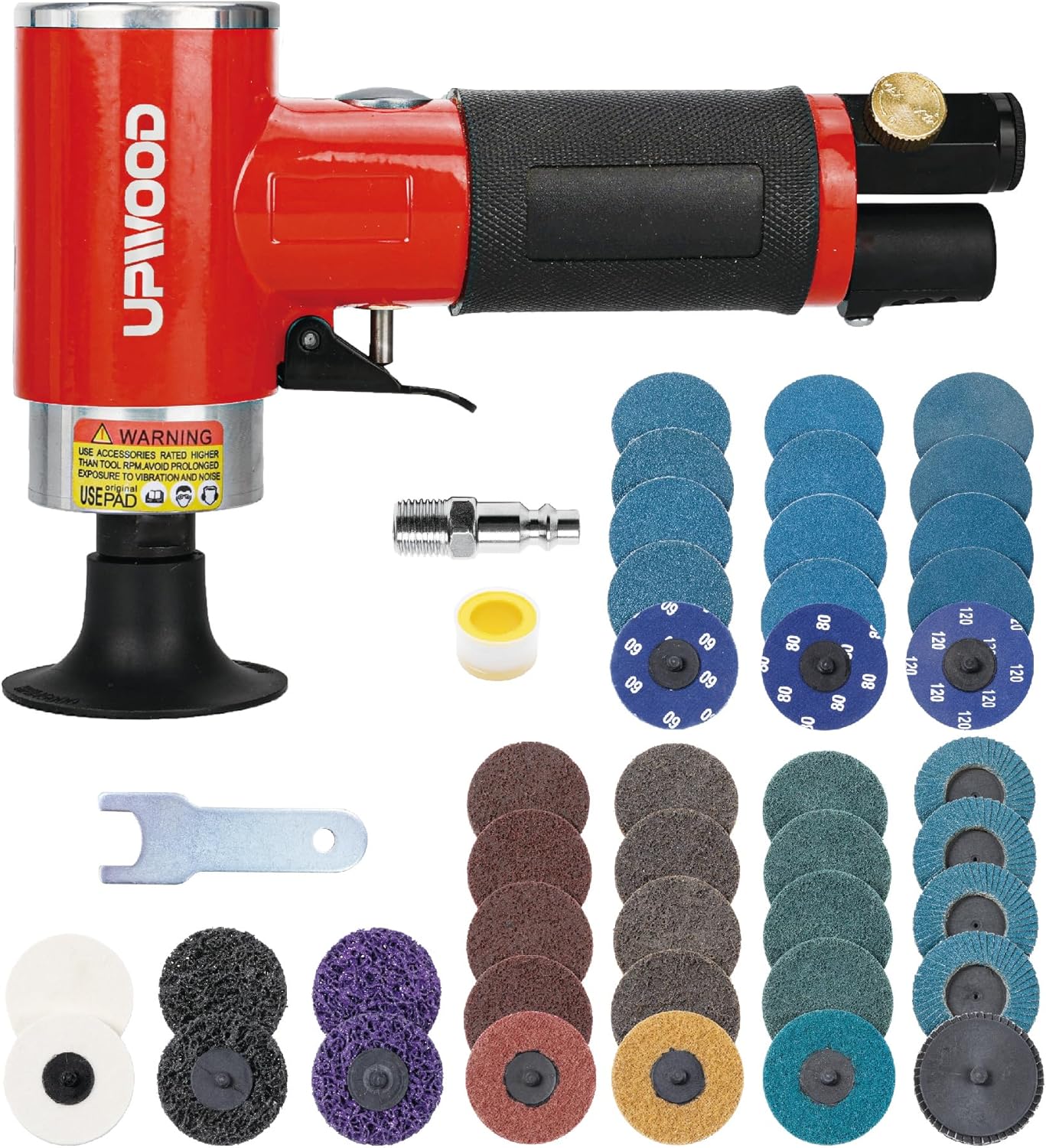 Air Angle Sander Kit 2 inch with 41 Discs for Surface Prep 1 sander tool air