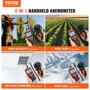 VEVOR Digital Wind Meter: Pro HVAC Anemometer with Backlight & Air Flow