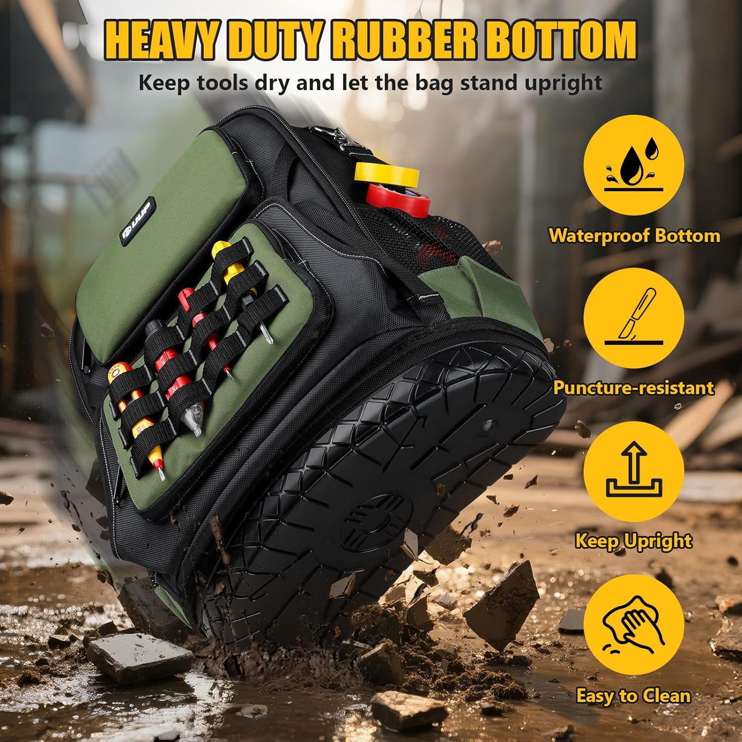 Heavy Duty Tool Backpack 30L Waterproof Electrician HVAC Construction Organizer 4 Heavy Duty Tool Backpack 30L Waterproof Electrician HVAC Construction Organizer - Image 4