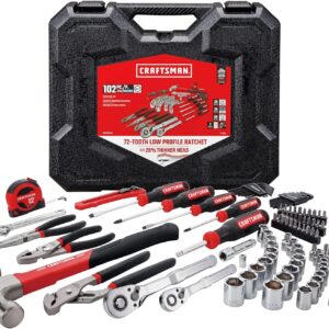 CRAFTSMAN 102-Piece Tool Kit for Home and Car, Durable Hand Tool Set with SAE/Metric Sockets (CMMT99449)