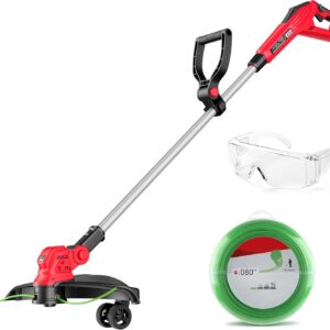 Weed Wacker Compatible with Milwaukee 18V Batteries, 15 INCH Cordless String Trimmer & Edger, Brushless Motor, Extendable Pole, Extra Complimentary Weeding Rope *1 (No Battery)