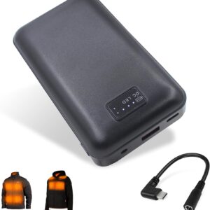 12V Heated Jacket Battery PD QC3.0 Power Bank with Step Up Adapter Charger Cable for Milwaukee, M12, Makita, Metabo, Snapon,Craftsman, AEG Heating Gear (12V Heated Jacket Battery Pack)
