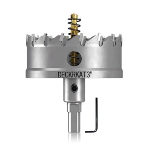 3" TCT Hole Saw for Hard Metal, Heavy Duty 75mm Tungsten Carbide Tipped Hole Cutter with Spring-Loaded Pilot Drill Bit for Stainless Steel, Metal, Iron, and Plastic