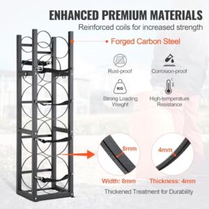 VEVOR 6-Bottle Refrigerant Tank Rack: 3x30lbs + 3 Small Freon Holders