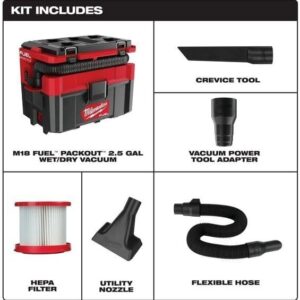 Milwaukee M18 FUEL PACKOUT 2.5 Gallon Wet/Dry Vacuum – Portable Power
