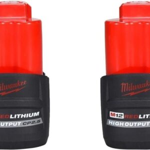 Milwaukee 12V High Output CP2.5 Li-Ion Battery Pack – Long-Lasting Power Tool Battery (2-Pack)