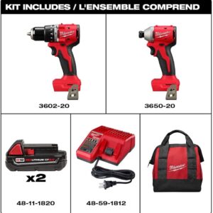 Milwaukee M18 Brushless Hammer Drill & Impact Driver Combo Kit | 18V Cordless Power Tools