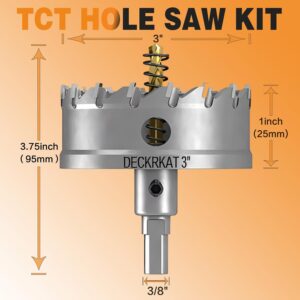 Premium 3″ TCT Hole Saw | 75mm Carbide Metal Cutter with Pilot Drill