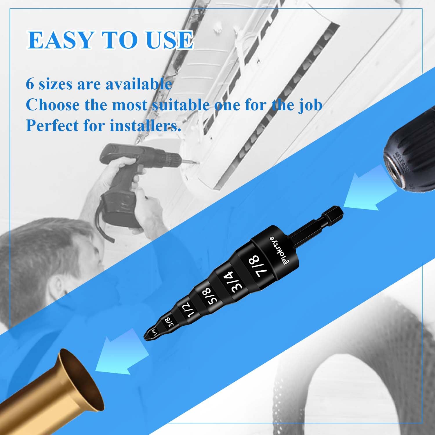 6-in-1 HVAC Repair Kit: Swage, Drill, Flaring Tool for AC Copper Pipes 8 6-in-1 HVAC Repair Kit: Swage, Drill, Flaring Tool for AC Copper Pipes - Image 8