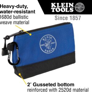 Klein Tools 55559 Stand-Up Tool Pouch 2-Pack: Reinforced Zippered Bags