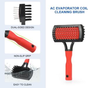 HVAC Coil Cleaning Brush Kit: AC Fin Comb & Evaporator Condenser Cleaner