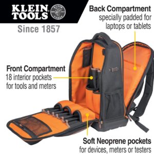 Klein Tools Tech Backpack: 28-Pocket Pro Tool Bag with Charging Port