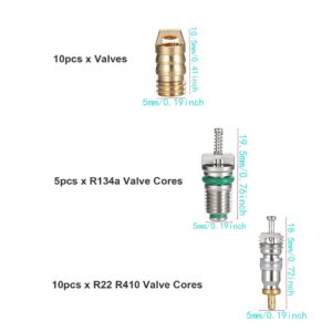 46pcs AC Valve Core Removal Tool Kit for R134a R22 R410 Systems