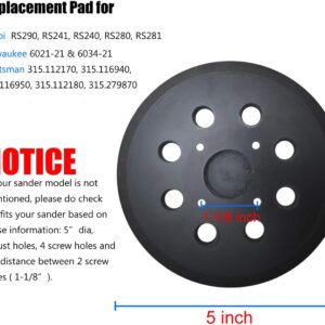 5″ Universal Sander Pad for Ryobi RS290 Ridgid R2600 Craftsman Models