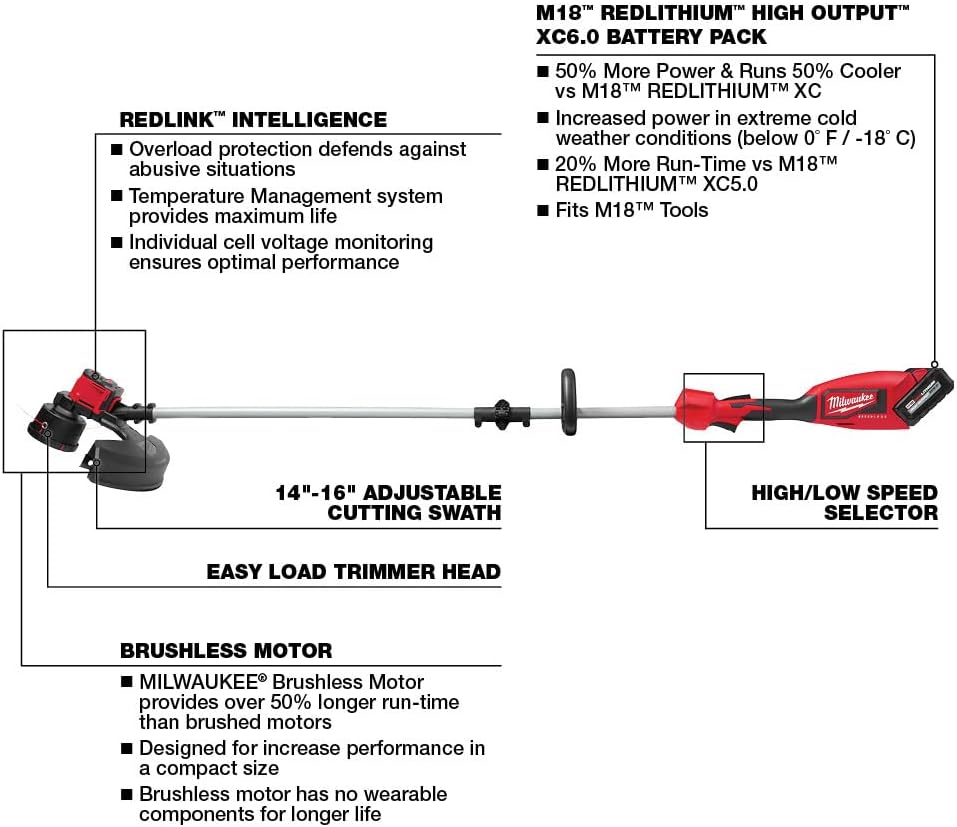 Milwaukee M18 Cordless Brushless String Trimmer 18V Powerful Lawn Maintenance Kit 4 Milwaukee M18 Cordless Brushless String Trimmer 18V Powerful Lawn Maintenance Kit - Image 4
