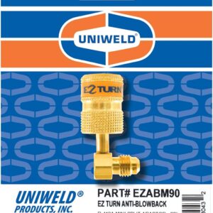 Uniweld EZABM90: 90° R410a Mini Split Adapter with Anti-Blowback Tech