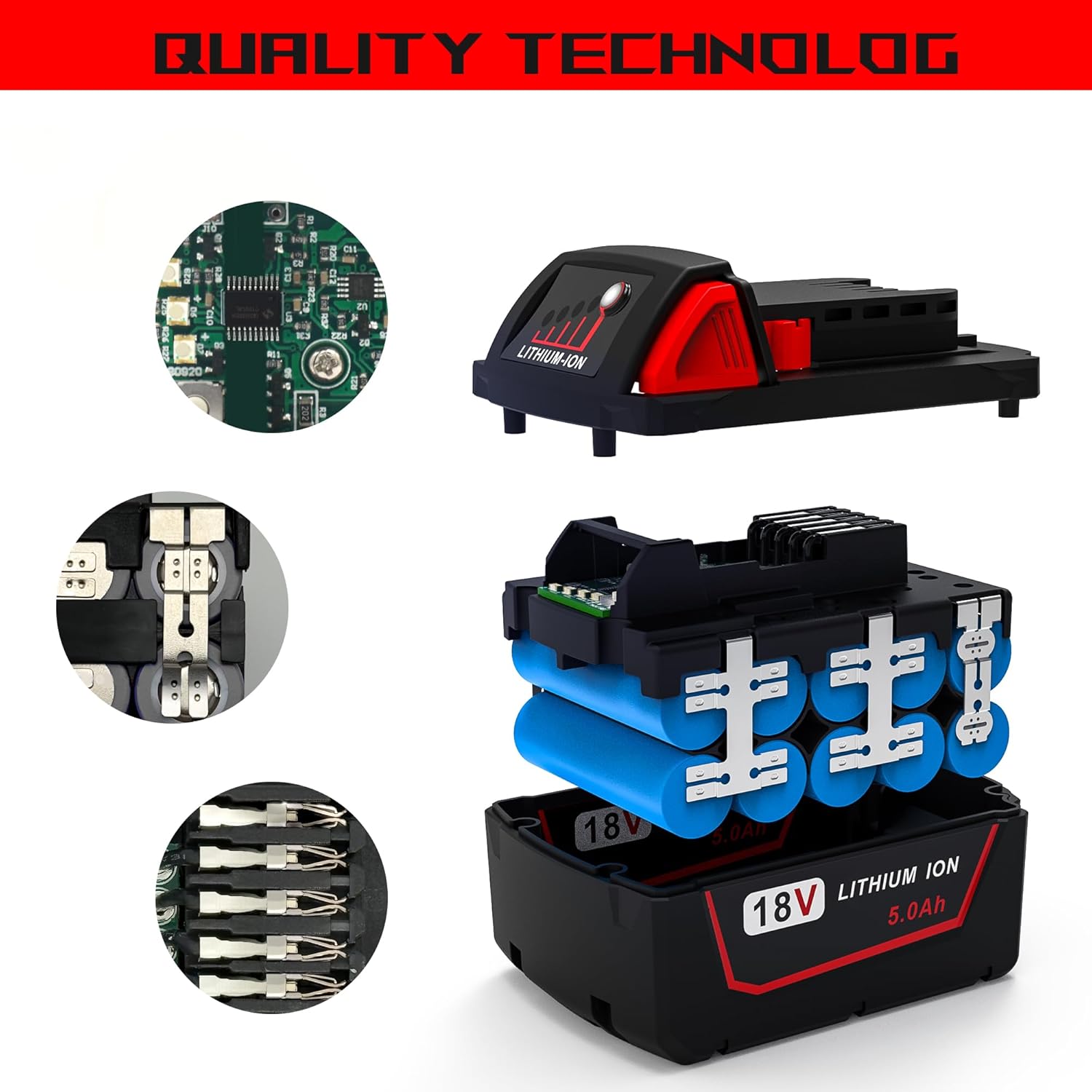 Milwaukee M18 5.0Ah Replacement Battery 2-Pack with Charger | High-Performance Lithium-Ion 6 Milwaukee M18 5.0Ah Replacement Battery 2-Pack with Charger | High-Performance Lithium-Ion - Image 6