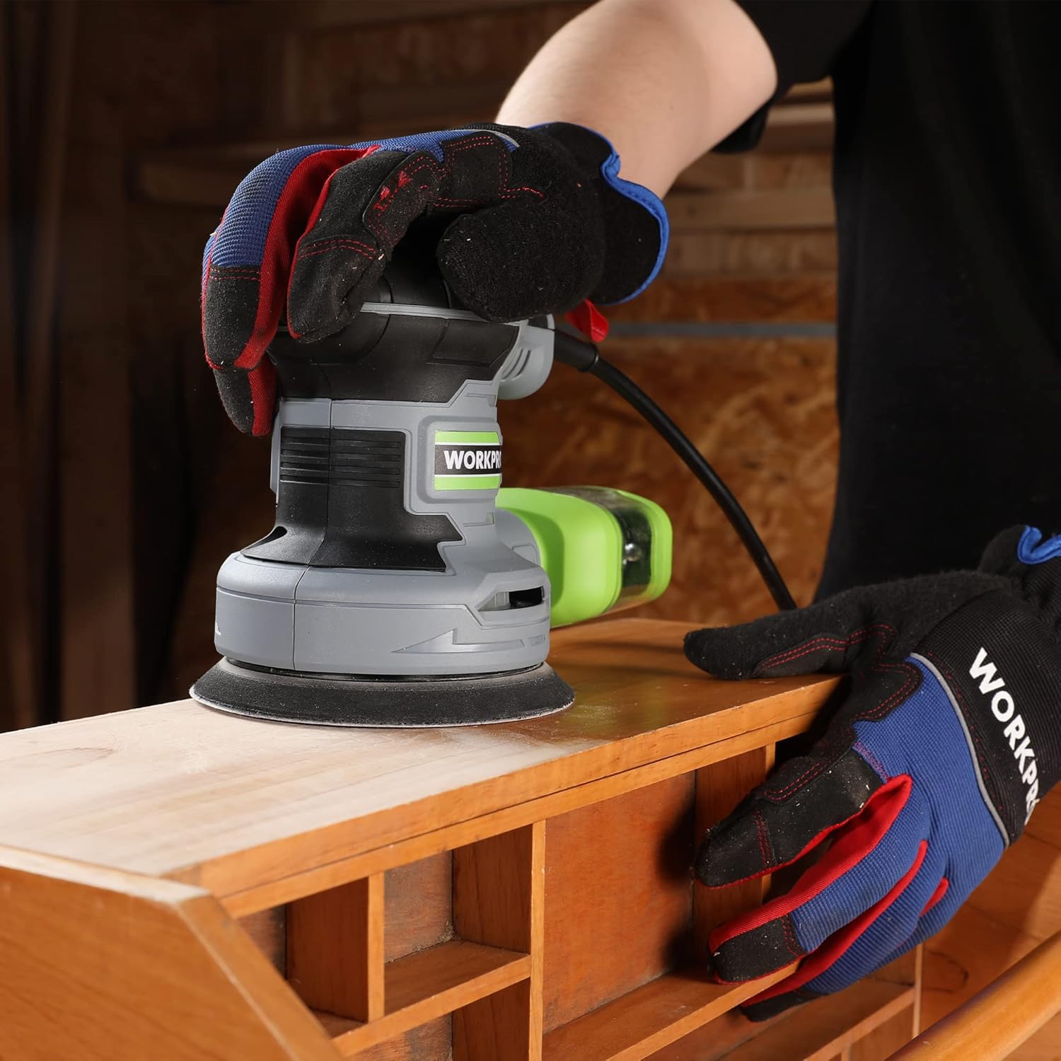 WORKPRO 5" Random Orbit Sander | 6 Speeds 7000-14000 RPM | Wood Polishing Tool 8 WORKPRO 5" Random Orbit Sander | 6 Speeds 7000-14000 RPM | Wood Polishing Tool - Image 8