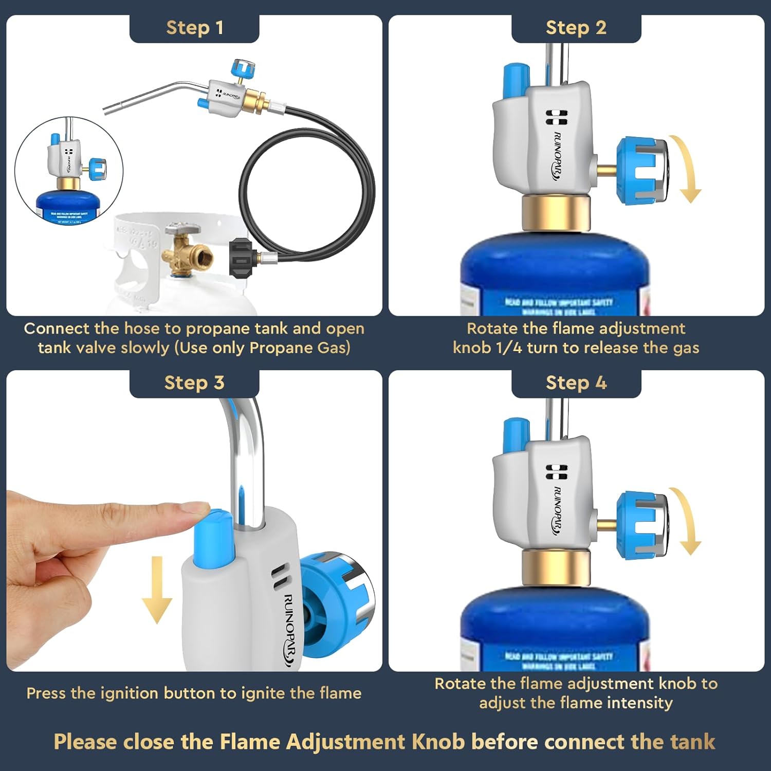 High-Performance Propane Torch Kit with Igniter | Adjustable Flame Welding Torch 3 High-Performance Propane Torch Kit with Igniter | Adjustable Flame Welding Torch - Image 3