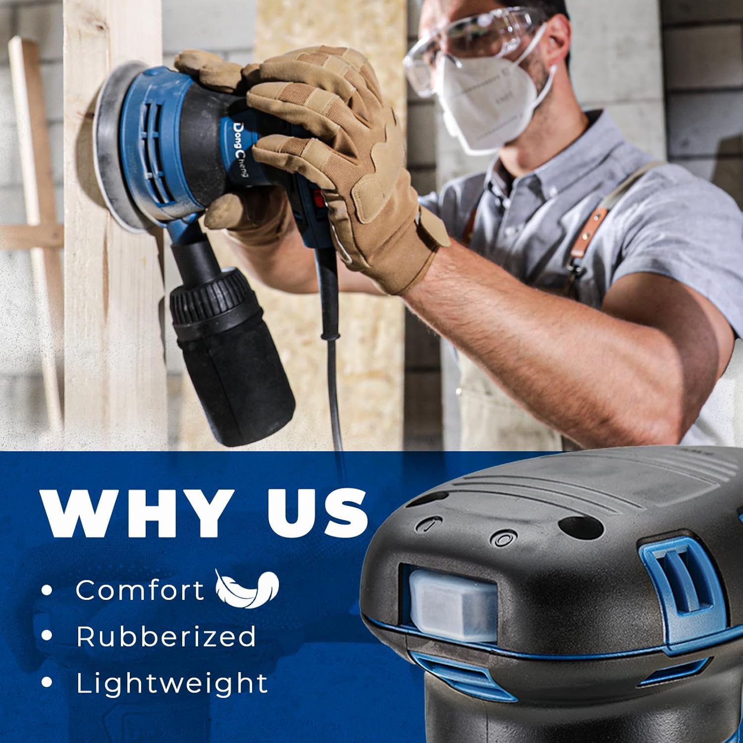 Dong Cheng 5" Orbital Sander 300W | 12000OPM Electric Palm Sander with 6 Speeds 6 Dong Cheng 5" Orbital Sander 300W | 12000OPM Electric Palm Sander with 6 Speeds - Image 6