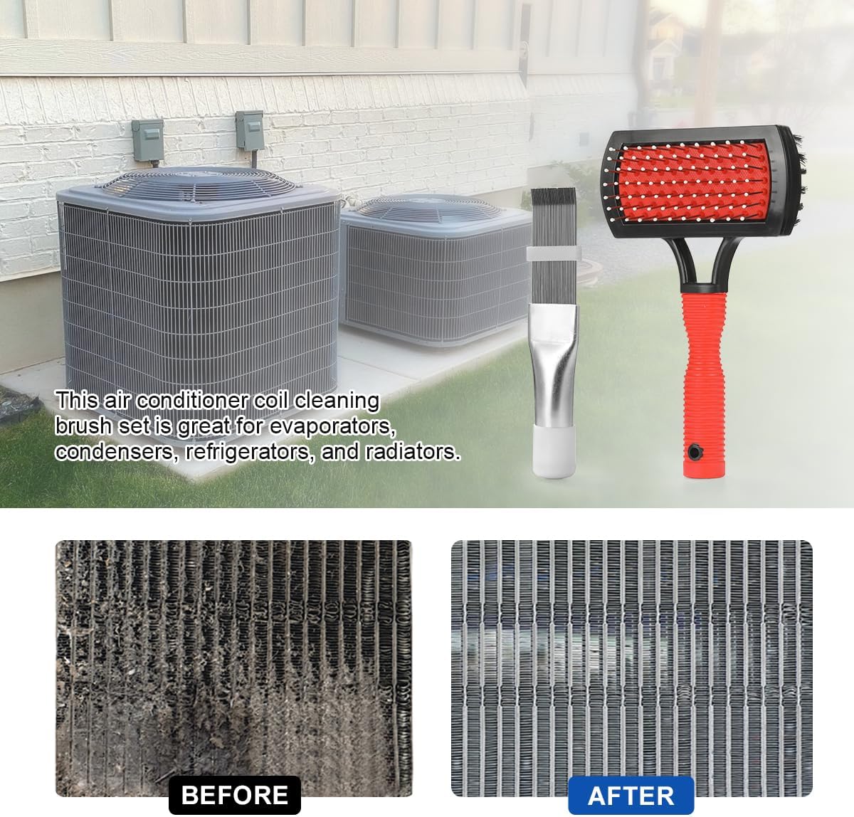 HVAC Coil Cleaning Brush Kit: AC Fin Comb & Evaporator Condenser Cleaner 4 HVAC Coil Cleaning Brush Kit: AC Fin Comb & Evaporator Condenser Cleaner - Image 4